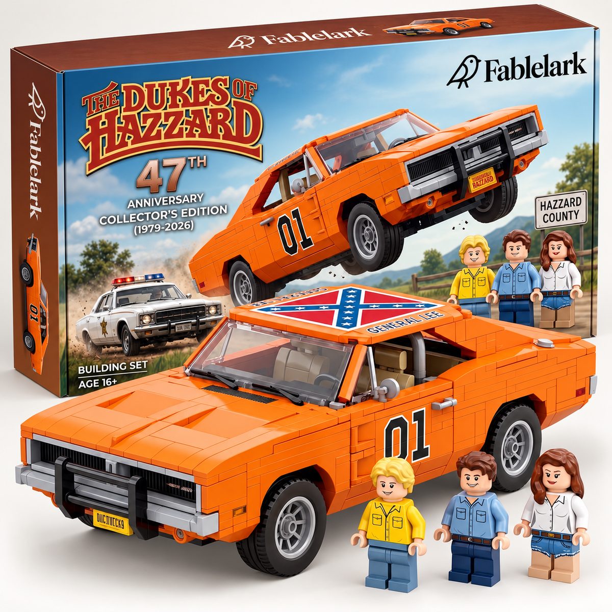 The Dukes of Hazzard General Lee Building Set – 1969 Dodge Charger Orange 01, 47th Anniversary Collector's Edition