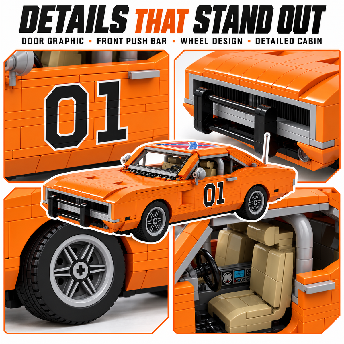 The Dukes of Hazzard General Lee Building Set – 1969 Dodge Charger Orange 01, 47th Anniversary Collector's Edition