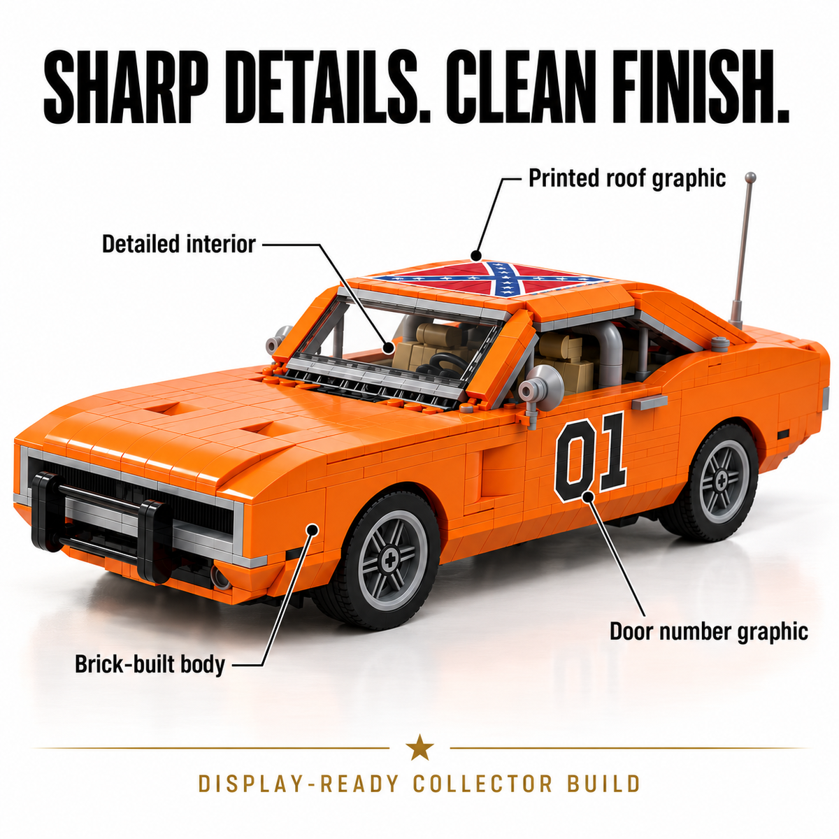 The Dukes of Hazzard General Lee Building Set – 1969 Dodge Charger Orange 01, 47th Anniversary Collector's Edition