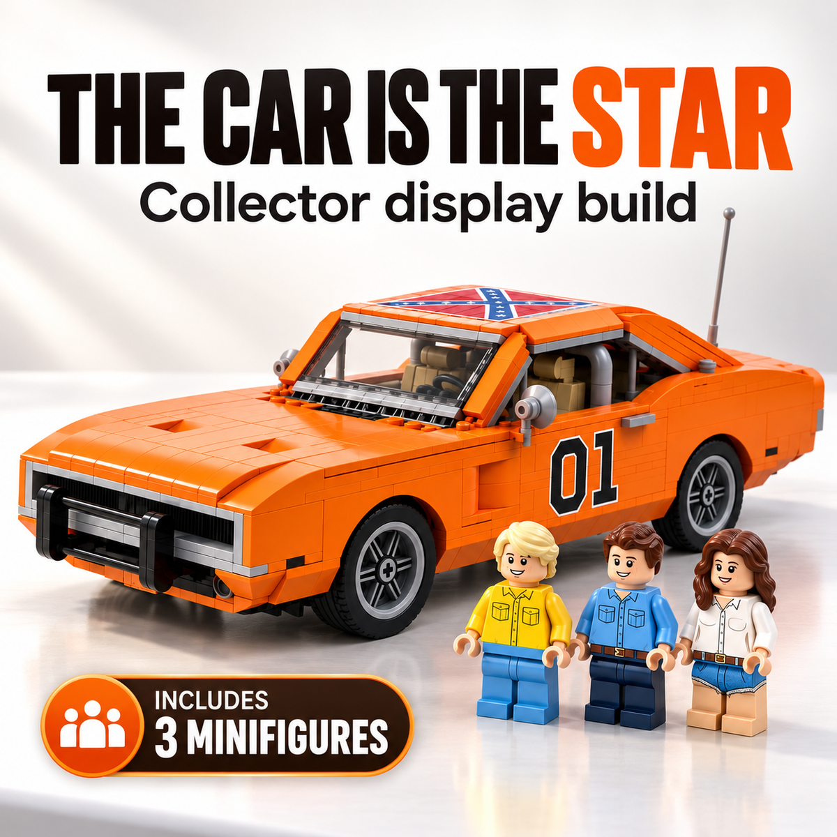 The Dukes of Hazzard General Lee Building Set – 1969 Dodge Charger Orange 01, 47th Anniversary Collector's Edition